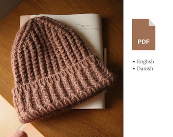 Knitting pattern - Snopko beanie - Textured Rib Unisex Hat