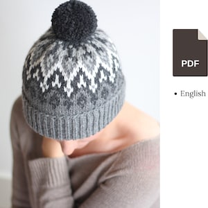 Breipatroon - Fair Isle Pom Pom Muts