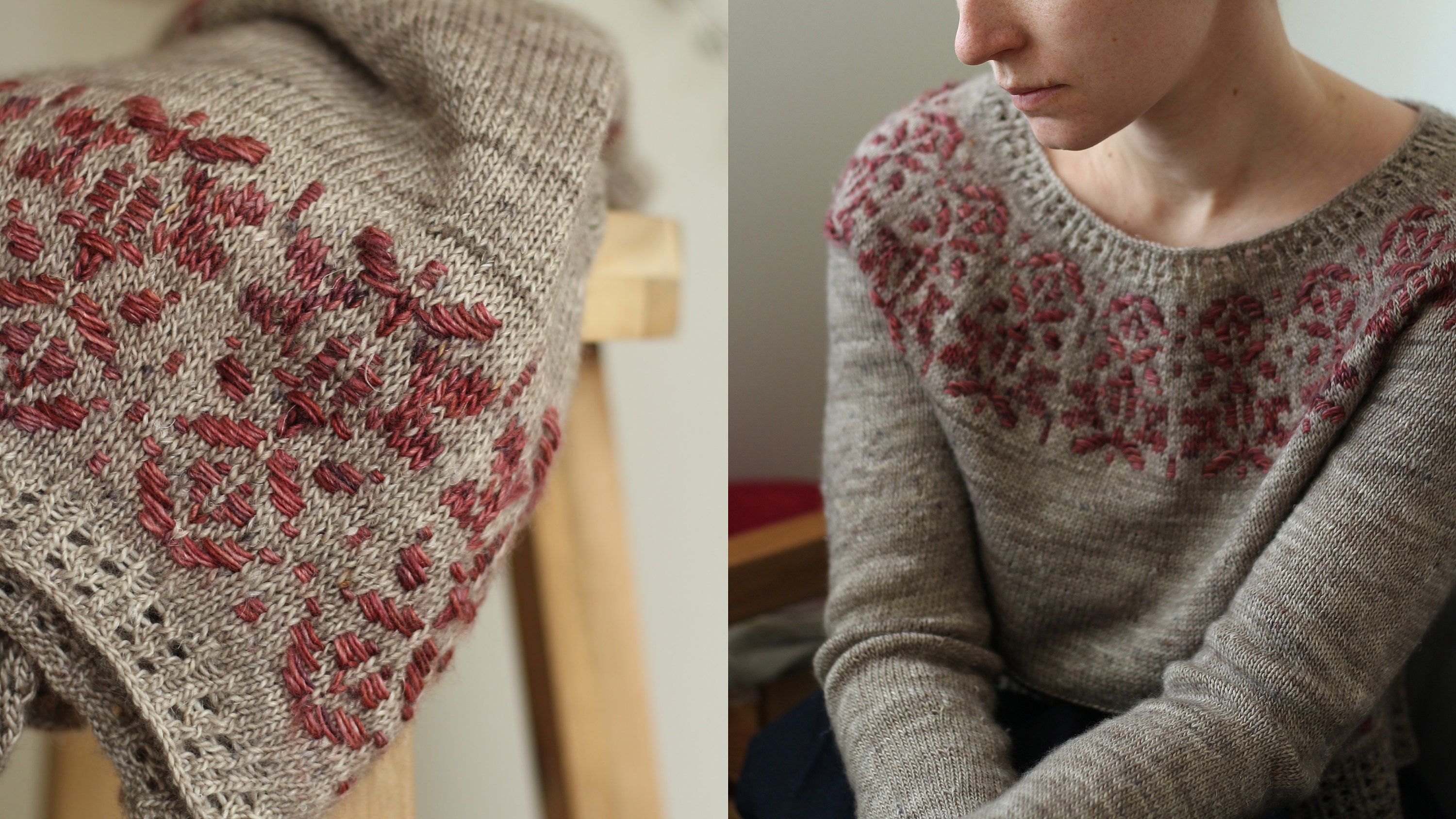 Knitting pattern Round yoke colourwork pullover Fynbos Etsy
