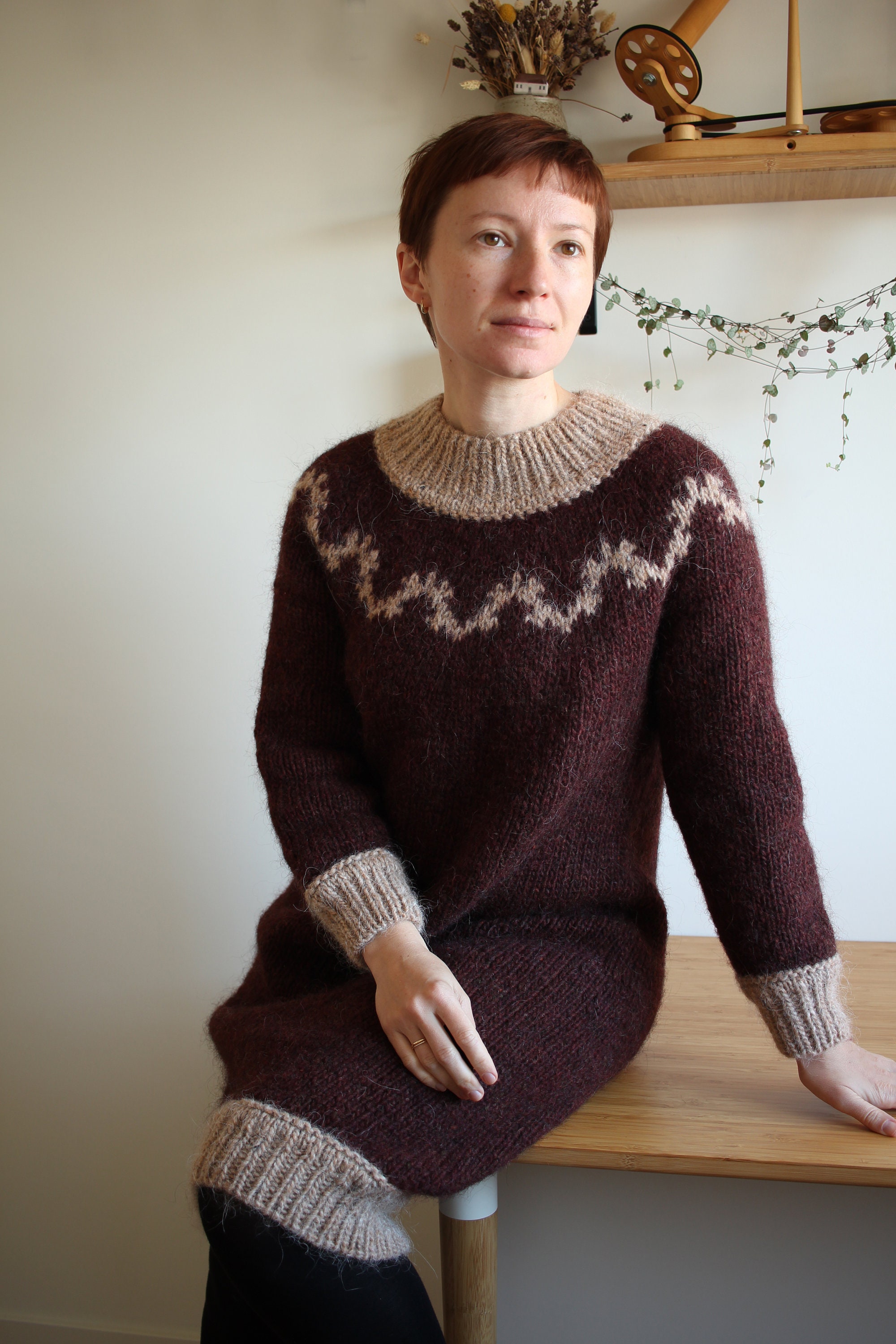 Visnes Sweater Pattern Knitting Pattern - Vinber Dress - Simple Versatile Dress or Pullover - Etsy