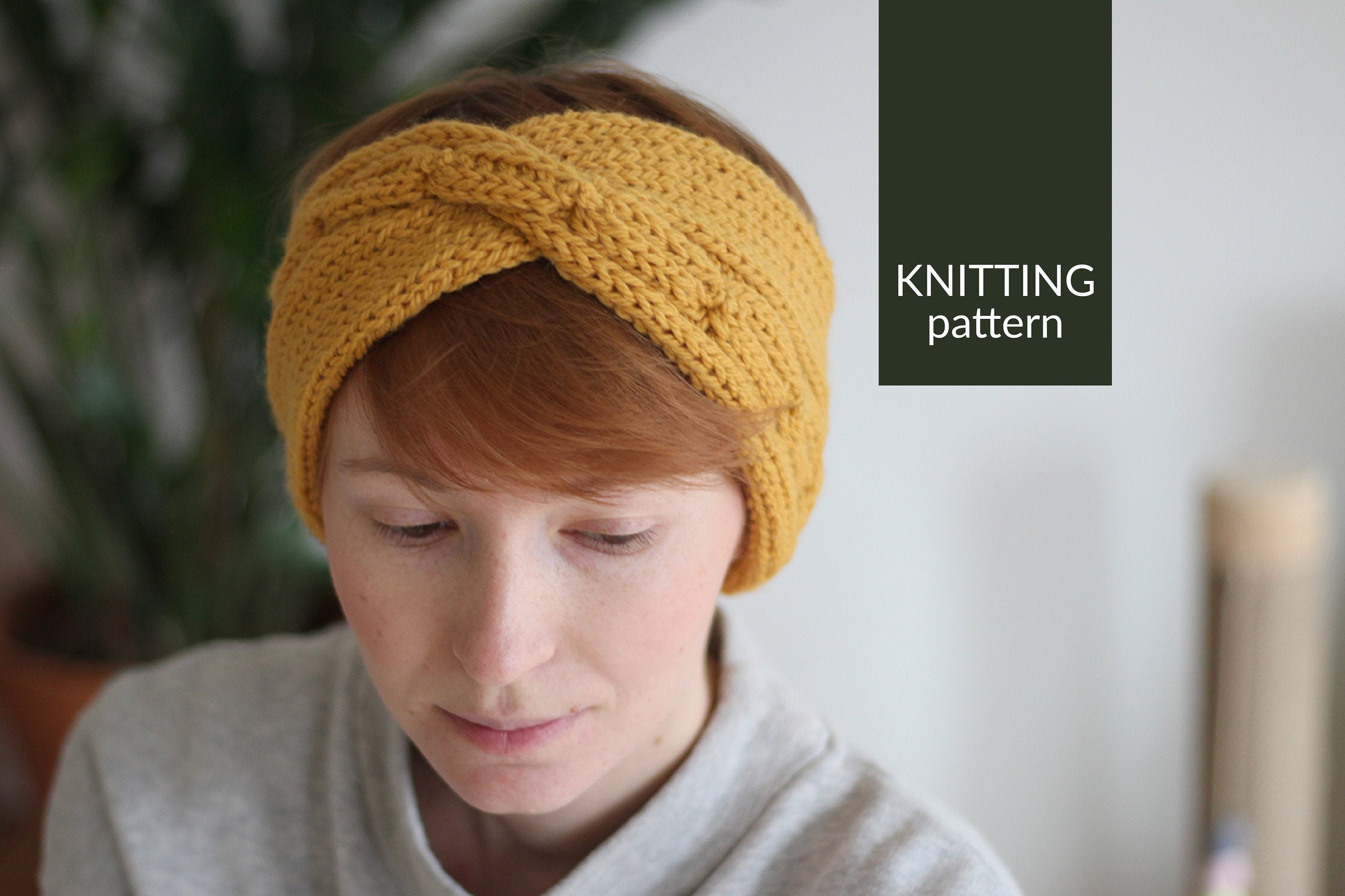Knitting Pattern Twisted Headband With Cable Braid Etsy
