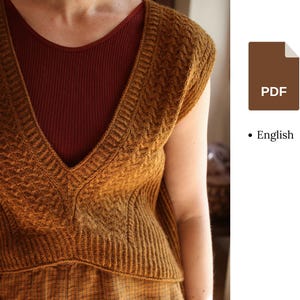 Knitting pattern | Wusai vest | Cropped V-neck vest