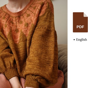 Strickanleitung - Blath flower Sweater - Bluse mit Puffärmeln