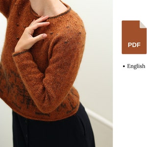 Knitting pattern - Round yoke pullover with colourwork - Rain Calling