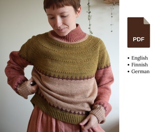 Knitting pattern - Funky Turtle - Colourblock pullover