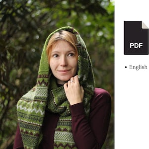 Knitting Pattern - Fair Isle Scarf | long colorwork scarf