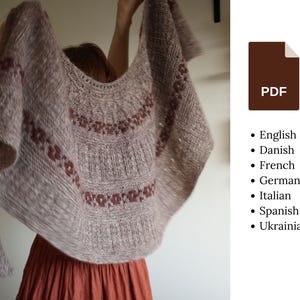 Knitting pattern - Laneus shawl - knit shawl, crescent shape wrap