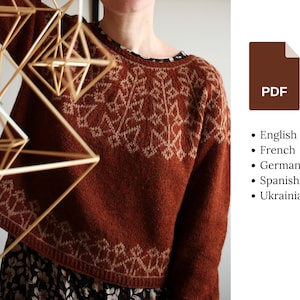 Knitting pattern | Pavuk pullover | Graphic colorwork pullover