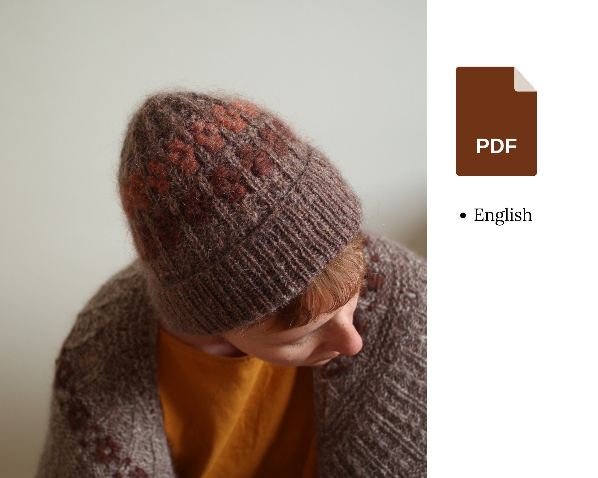 Knitting Pattern Laneus Hat Colorwork Beanie for Adults and