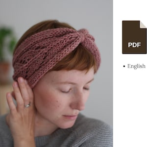 Knitting pattern Reversible Lace Headband Ear Warmer image 1