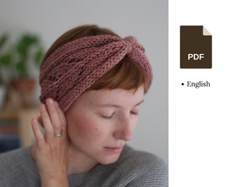 Knitting pattern - Reversible Lace Headband Ear Warmer