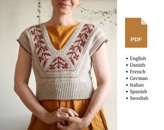 Knitting pattern | Bifurca vest | Floral colourwork