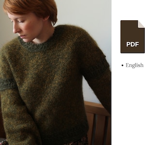 Knitting pattern - Spicy Stem - Classic pullover with textured ribbing accents