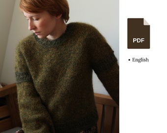 Knitting pattern - Spicy Stem - Classic pullover with textured ribbing accents