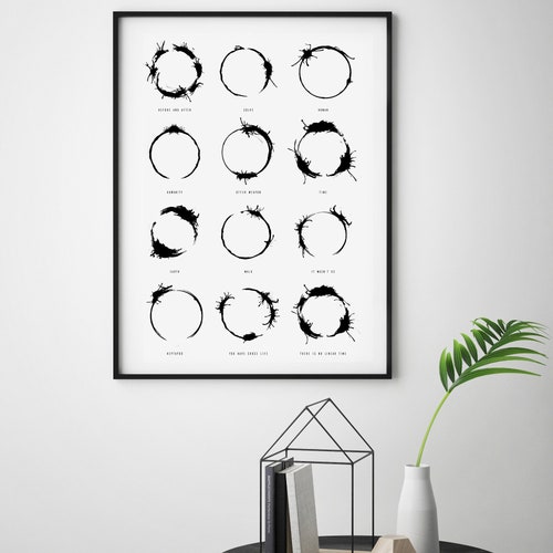 Arrival Heptapod SciFi Alien Movie Ink Language Modern Minimal Digital Print
