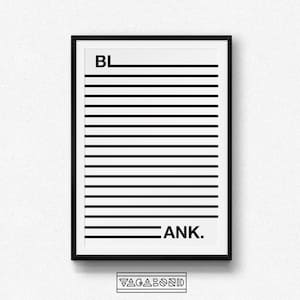 Blank Type Typography Modern Digital Poster Print Download