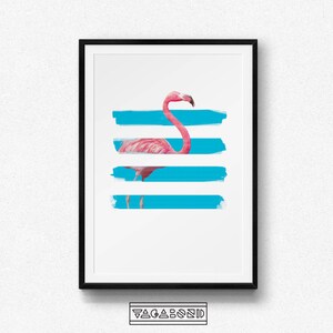 Flamingo Paint Summer Wall Art Printable Art Home Decor