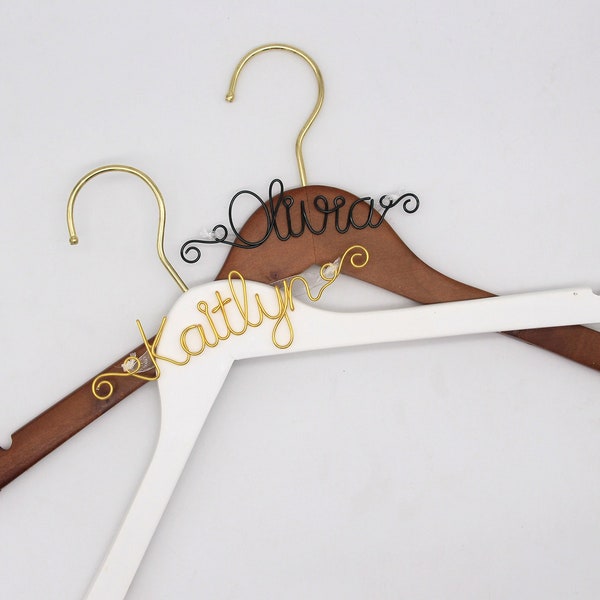 Personalized bride hanger tags, Custom wedding hanger tag, name hanger tags, Wedding hanger decor, Bridesmaid hanger tags, Shower gift