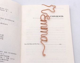Personalized Wire Bookmark, Book Club Gift, Custom Name Bookmark, Cat Planner Marker, Teacher Gifts, Book Lovers Gifts, Gifts under 10