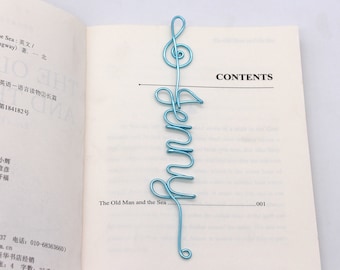 Custom Name Bookmark, Personalized Wire Name Bookmark, Planner Marker, Teacher Gifts, Book Lovers Gifts, Gifts under 10, Book Club