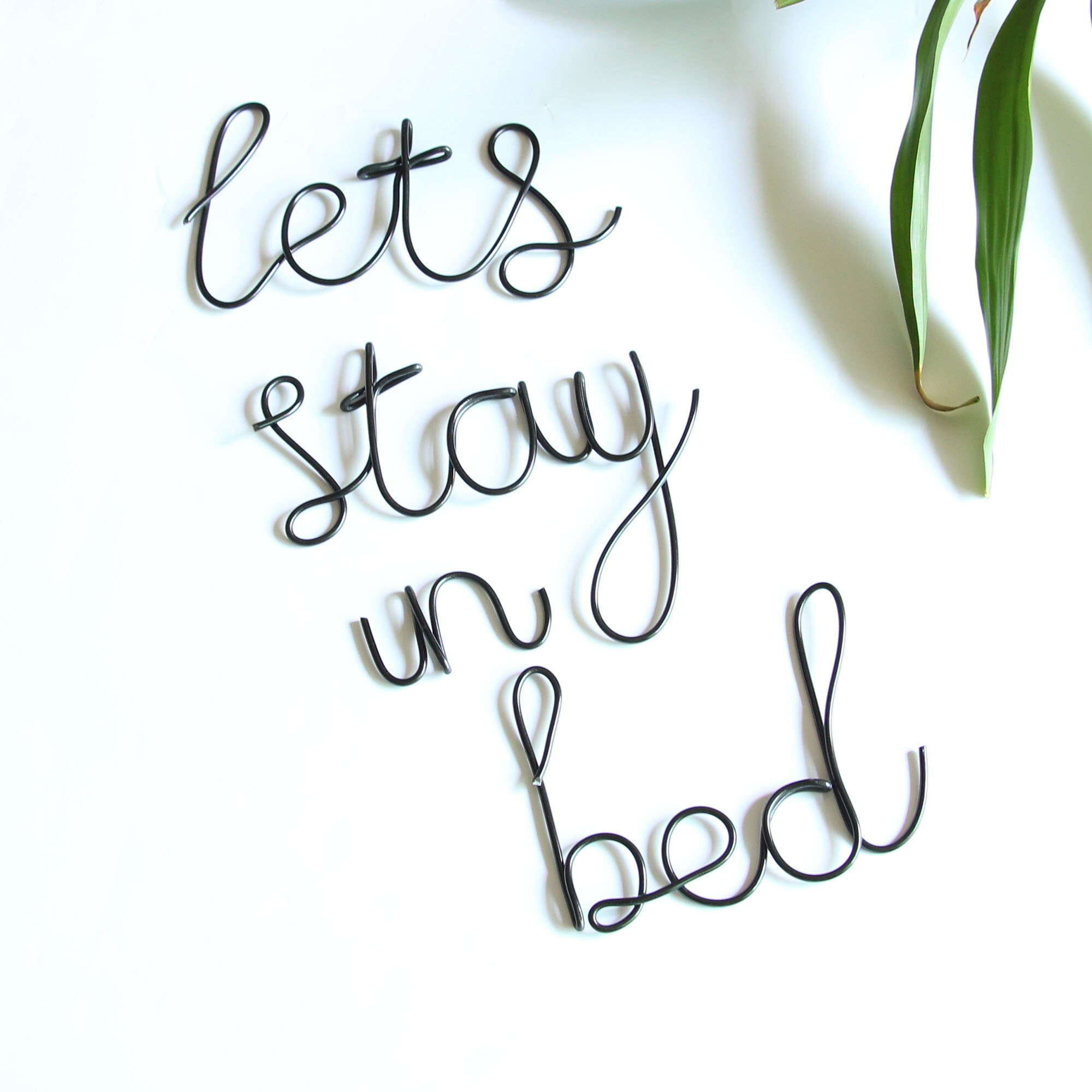 Lets Stay in Bed Sign Above Bed Wall Sign Bedroom Wall Art Etsy