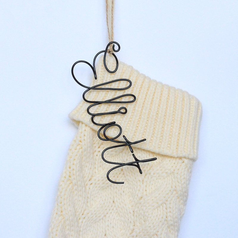 Stocking Name Tag - Etsy