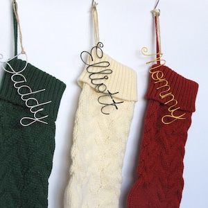 Strumpf Namensschilder, personalisierte Weihnachtsstrumpf Namen, Draht Strumpf Tags, Weihnachtsgeschenk Tags, Gold Silber Rose Gold, Strumpf Tags