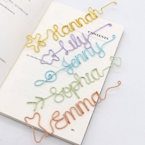 Personalised Unique Wire Bookmark, Name Bookmark, Book Club Gift, Teacher Gifts, Custom Name Bookmark, Birthday Gift, Holiday Gift
