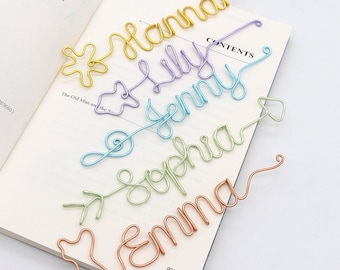 Personalised Unique Wire Bookmark, Name Bookmark, Book Club Gift, Teacher Gifts, Custom Name Bookmark, Birthday Gift, Holiday Gift