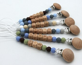 Personalized Pacifier Clip and Rattle, Custom Newborn Pacifier Clip, Soother Clip, last minute Baby shower Gift