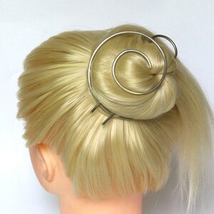 Minimalist silver hair accessories, nickel silver hair clip, round barrette, hair pin, gold hair slide, geometric hair clip image 2