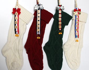 Personalized Wooden Christmas Stocking Name Tag Ornament