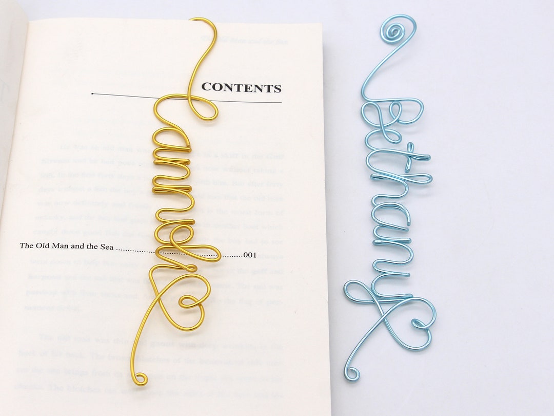 Personalized Wire Name Bookmark, Unique Handmade Custom Bookmark, Back