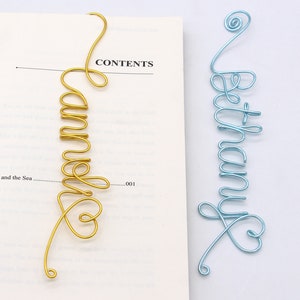 Personalized Wire Name Bookmark, Unique Handmade Custom Bookmark, back to school gift, Teacher Appreciation, Client Gifts, Student gift