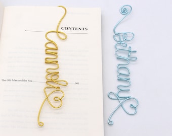 Personalized Wire Name Bookmark, Unique Handmade Custom Bookmark, back to school gift, Teacher Appreciation, Client Gifts, Student gift