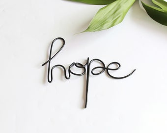 Hope Metal Sign, Metal Wall Art, Hope Sign,  Metal Words, Metal Wall Decor, Black Wire Art, Metal Signs, Gift, Simply Inspired, Inspiration