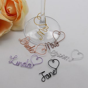 Personalized Wine Glass Charms, Custom Wine Tags, Gold Drink Charms, Wedding Wine Charms, Wedding Favours, Wine Markers, Wine Lovers Gift