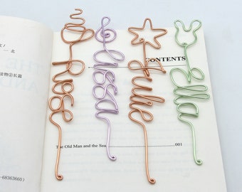 Personalized Wire Name Bookmark, Rabbit Ear, Star Bookmark