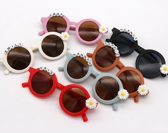 Personalized Sunglasses for Kids, Custom Sunglasses, Daisy Glasses, Flower Sunglasses, Neutral Glasses, Toddler Glasses, Easter Basket
