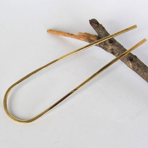 Brass Hair Fork Bun Holder U Shaped Hair Pin Hair Prong Bun Etsy