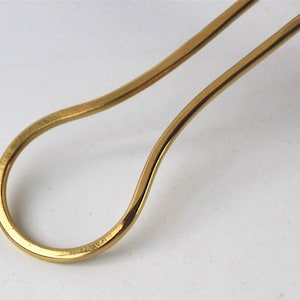 Gold Hair Fork, Minimalist Hair Bun Holder, Hair Pins for French Twist, Brass Hair Sticks, Updo Bun Pin, Simple Hair Pick, Christmas Gift