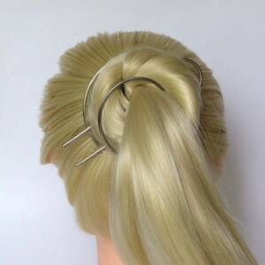 Minimalist silver hair accessories, nickel silver hair clip, round barrette, hair pin, gold hair slide, geometric hair clip image 7