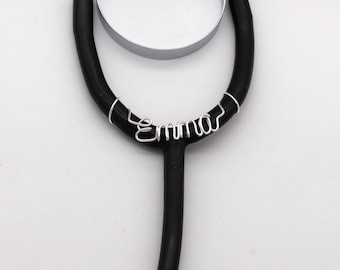 Stethoscope Name Tag Personalized, Stethoscope Charms with ID Tag Accessories, Graduation Nurses Week Gift for Nurse/ Doctor