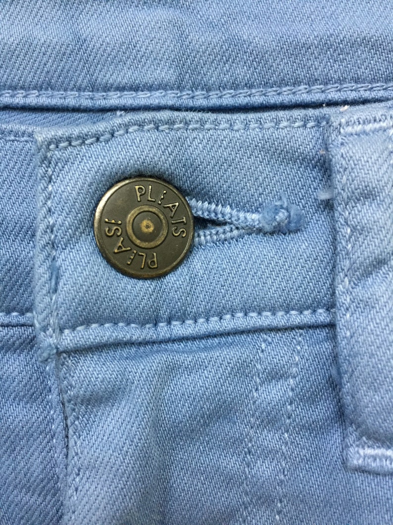Vtg ISSEY MIYAKE pleats please light blue elastic denim pants Comme Des Garcons Gaultier margiela Raf simons Undercover Visvim Wtaps bape