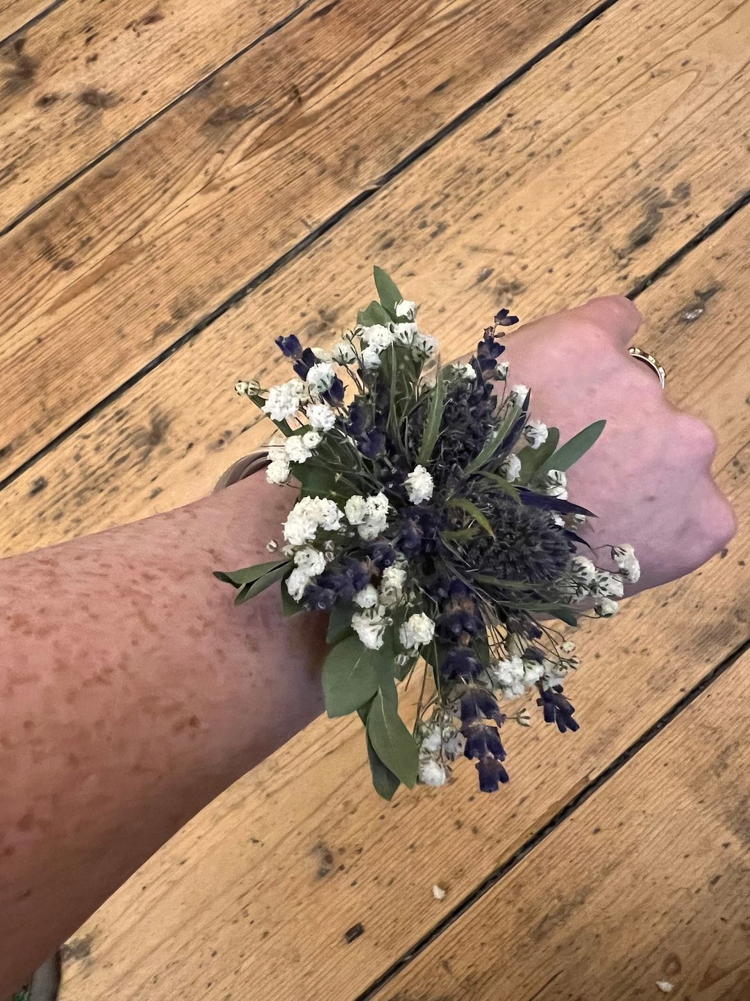 Dried Flower Wrist Corsage, Thistle Wedding Corsage, Scottish Wedding