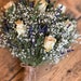 Dried Cream Rose Bouquet, Dried Blue Thistle Bouquet, Scottish Wedding ...