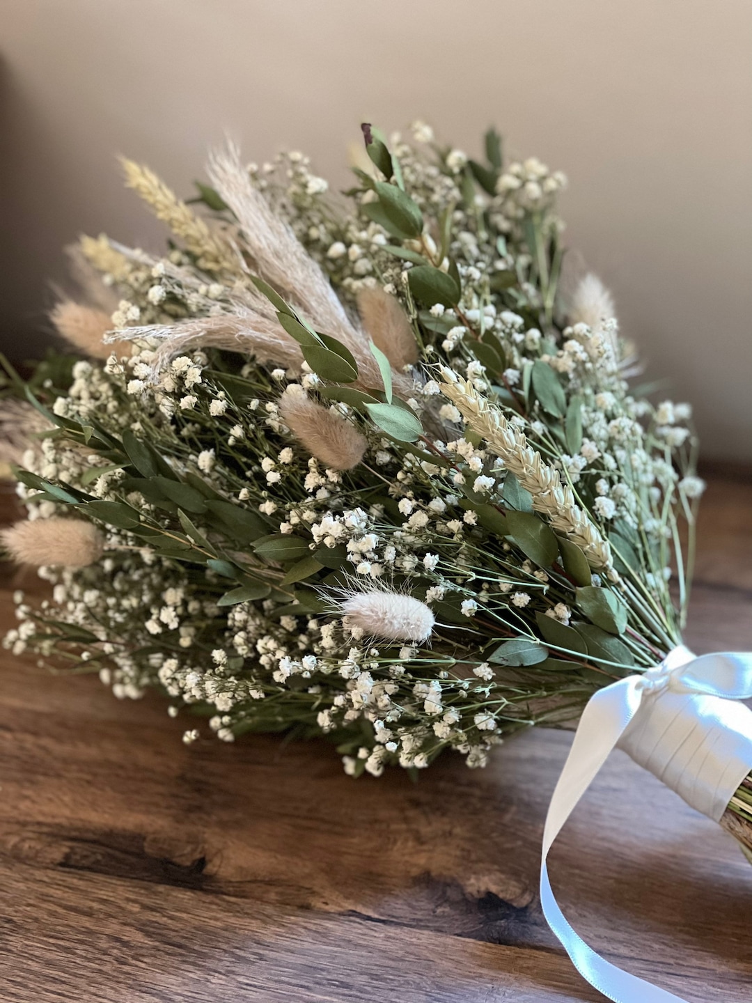 Dried Pampas Bridal Bouquet Dried Gypsophila Bouquet Dried - Etsy UK