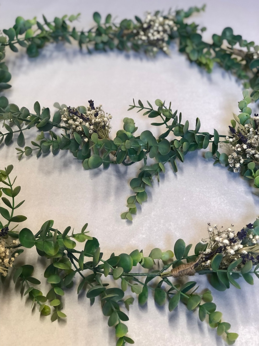 Dried Flower Garland, Artificial Eucalyptus Garland, Dried Gypsophila
