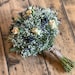 Dried Cream Rose Bouquet, Dried Blue Thistle Bouquet, Scottish Wedding ...