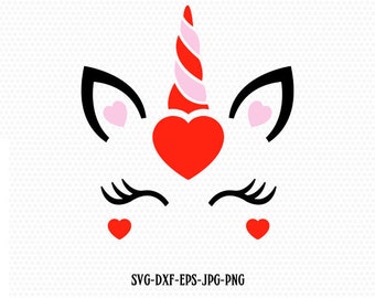 Download Valentines day unicorn svg unicorn eyelashes svg Love | Etsy